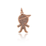 Shiny Micropavé Boy Pendant-Jewelry Making Accessories   12x21mm