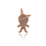 Shiny Micropavé Boy Pendant-Jewelry Making Accessories   12x21mm
