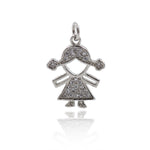 Shiny Micropavé Girl Pendant-Jewellery Making Accessories   15x19mm