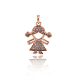Shiny Micropavé Girl Pendant-Jewellery Making Accessories   15x19mm
