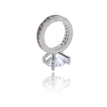 Shiny Diamond Ring Pendant-Jewellery Making Accessories   11x15mm