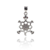 Shiny Micropavé Polaris Tortoise Pendant-Jewelry Making Accessories   15x22mm