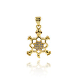 Shiny Micropavé Polaris Tortoise Pendant-Jewelry Making Accessories   15x22mm