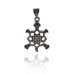 Shiny Micropavé Polaris Tortoise Pendant-Jewelry Making Accessories   15x22mm