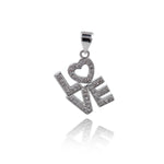 Shiny Micropavé LOVE Pendant-Jewelry Making Accessories   11x16mm