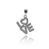 Shiny Micropavé LOVE Pendant-Jewelry Making Accessories   11x16mm