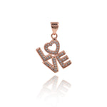 Shiny Micropavé LOVE Pendant-Jewelry Making Accessories   11x16mm
