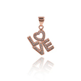 Shiny Micropavé LOVE Pendant-Jewelry Making Accessories   11x16mm