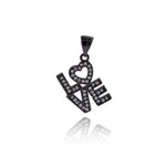 Shiny Micropavé LOVE Pendant-Jewelry Making Accessories   11x16mm