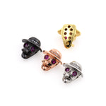Shiny Micropavé Skull Beads-Jewelry Making Accessories   14x15mm