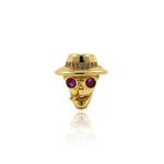 Shiny Micropavé Skull Beads-Jewelry Making Accessories   14x15mm