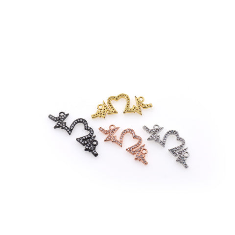Shiny Micropave ECG Connector-Jewelry Making Accessories    27x11mm