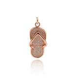 Shiny Micropavé Flip Flop Pendant-Jewelry Making Accessories  12x27mm