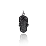 Shiny Micropavé Flip Flop Pendant-Jewelry Making Accessories  12x27mm