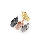 Shiny Micropavé Flip Flop Pendant-Jewelry Making Accessories  12x27mm