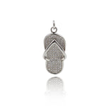 Shiny Micropavé Flip Flop Pendant-Jewelry Making Accessories  12x27mm