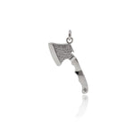 Shiny Micropavé Axe Pendant-Jewelry Making Accessories    12x29mm