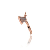 Shiny Micropavé Axe Pendant-Jewelry Making Accessories    12x29mm