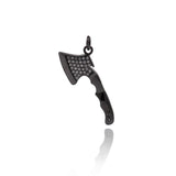 Shiny Micropavé Axe Pendant-Jewelry Making Accessories    12x29mm