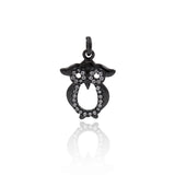 Shiny Micropavé Hollow Owl Pendant-Jewelry Making Accessories    14x18mm