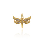 Shiny Micropavé Hollow Dragonfly Pendant-Jewelry Making Accessories   24x20mm