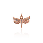 Shiny Micropavé Hollow Dragonfly Pendant-Jewelry Making Accessories   24x20mm