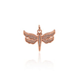 Shiny Micropavé Hollow Dragonfly Pendant-Jewelry Making Accessories   24x20mm