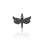 Shiny Micropavé Hollow Dragonfly Pendant-Jewelry Making Accessories   24x20mm