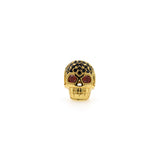 Shiny Micropavé Red Eye Skull Pendant-Jewelry Making Accessories   9.5x12x6.5mm