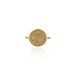 Shiny Micropave Evil Eye Connector-Jewelry Making Accessories   18x13mm