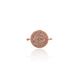 Shiny Micropave Evil Eye Connector-Jewelry Making Accessories   18x13mm