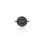 Shiny Micropave Evil Eye Connector-Jewelry Making Accessories   18x13mm