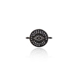 Shiny Micropave Evil Eye Connector-Jewelry Making Accessories   18x13mm