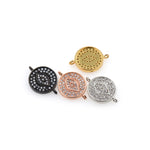 Shiny Micropave Evil Eye Connector-Jewelry Making Accessories   18x13mm