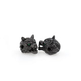 Shiny Green Eyed Wolf Beads-Jewelry Making Accessories   11x11mm