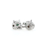 Shiny Green Eyed Wolf Beads-Jewelry Making Accessories   11x11mm