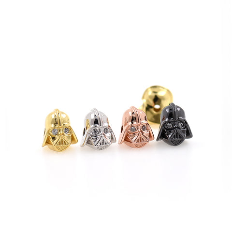 Shiny Dark Knight Helmet Beads-DIY Jewelry Making Accessories   10.5x12x11mm