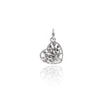 Shiny Hollow Heart Shaped Zircon Pendant-DIY Jewelry Making Accessories   10x10mm