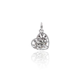 Shiny Hollow Heart Shaped Zircon Pendant-DIY Jewelry Making Accessories   10x10mm