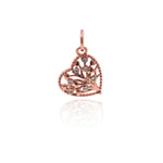 Shiny Hollow Heart Shaped Zircon Pendant-DIY Jewelry Making Accessories   10x10mm