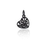Shiny Hollow Heart Shaped Zircon Pendant-DIY Jewelry Making Accessories   10x10mm
