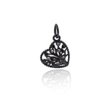 Shiny Hollow Heart Shaped Zircon Pendant-DIY Jewelry Making Accessories   10x10mm