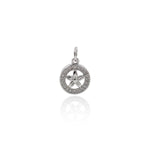 Shiny Micropavé Round Flower Pendant-DIY Jewelry Making Accessories   10x5x13mm