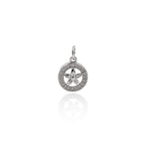 Shiny Micropavé Round Flower Pendant-DIY Jewelry Making Accessories   10x5x13mm