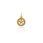 Shiny Micropavé Round Flower Pendant-DIY Jewelry Making Accessories   10x5x13mm
