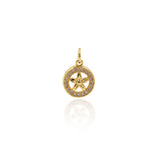 Shiny Micropavé Round Flower Pendant-DIY Jewelry Making Accessories   10x5x13mm