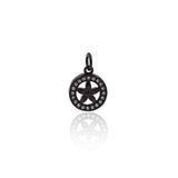 Shiny Micropavé Round Flower Pendant-DIY Jewelry Making Accessories   10x5x13mm