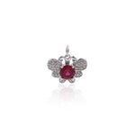 Shiny Micropavé Butterfly Zircon Pendant-DIY Jewelry Making Accessories   18x13mm