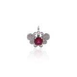 Shiny Micropavé Butterfly Zircon Pendant-DIY Jewelry Making Accessories   18x13mm