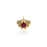 Shiny Micropavé Butterfly Zircon Pendant-DIY Jewelry Making Accessories   18x13mm